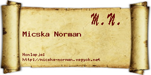 Micska Norman névjegykártya